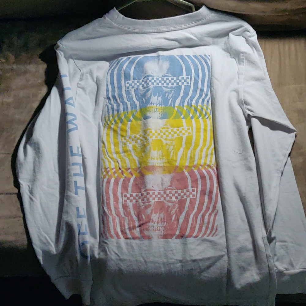 Vans skull print white long sleeve